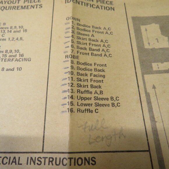 Butterick 6205 sewing pattern size 12 nightgown, robe - Picture 4 of 8